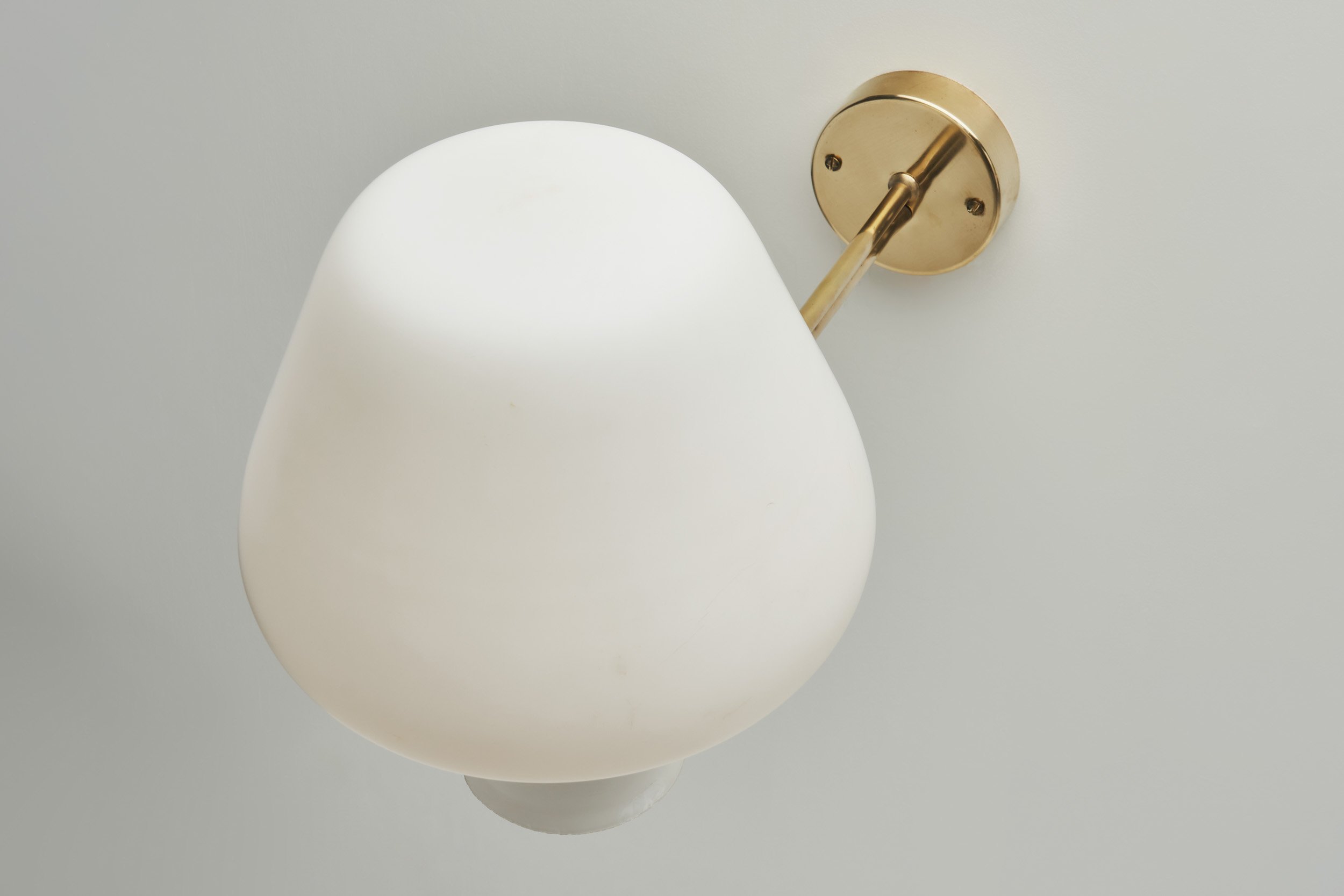 Large Opaline Glass and Brass Wall Lamps by Erik Gunnar Asplund